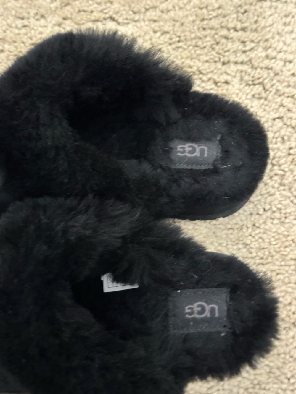 UGG Disquette Suede Slippers Size 9 in Black VGUC - Picture 7 of 11